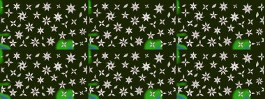 Düz Çiçek Elementleri Tasarımı. Modaya uygun kumaş deseni. Renkli Yaz Temalı eskiz kalıbı. Sevimli çiçek raster deseni.