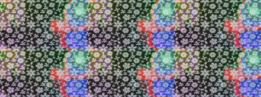 Raster Şirin kumaş deseni. Renkli Bahar Teması eskiz kalıbı. Düz Çiçek Elementleri Tasarımı. Eskiz klasiği.