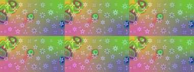 Yeşil renkli çiçekler. Çiçek desenli eskiz, darbeler, sıçramalar, yaz çiçekleri. Raster illüstrasyonu.