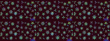 Renkli Bahar Teması eskiz kalıbı. Çiçekli eskiz arkaplanı. Düz Çiçek Elementleri Tasarımı. Çocuk stili.