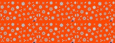 Modern stil dokusu. Çiçek desenli raster, turuncu çizgi grafik desenli soyut raster arkaplan.