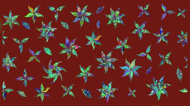 Güzel kumaş deseni. Renkli Bahar Teması eskiz kalıbı. Düz Çiçek Elementleri Tasarımı. Karalama çiçeği. Zentangle soyut çiçekleri. Raster illüstrasyonu.