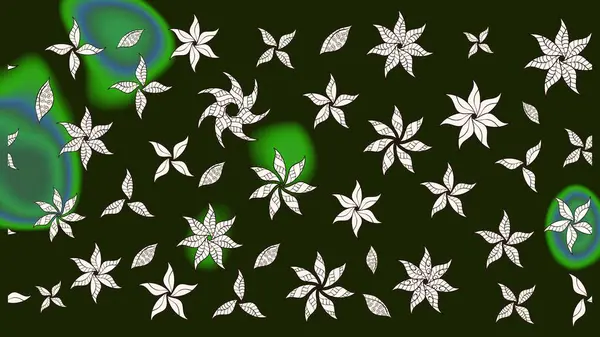 Raster illüstrasyonu. Gri renkli şirin çiçekler. Küçük çiçekli basit bir çiçek çizimi. Moda baskısı, albüm, ambalaj kağıdı, duvar kağıdı için zarif dekoratif süslemeler..