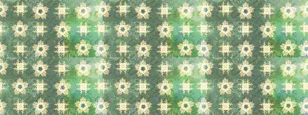 Raster illüstrasyonu. Renkli çizim kalıbı. Çiçek duvar kâğıdı. Çiçek arkaplan. Yeşil renklerde şirin tekstil.