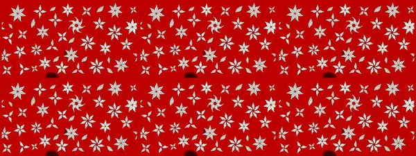 Kırmızı renkte çiçekler. Raster illüstrasyonunda çiçek deseni çizimi.