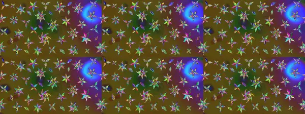 Yeşil kıvırcık çiçekler yeşil renkte şekillenir. Raster illüstrasyonu. Klasik çiçek tasarım elementleri.