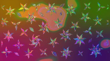 Suluboya çizimi. Çiçekli eskiz deseni. Kahverengi renkli çiçekler. El çizimi.