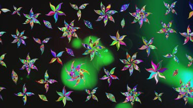 Vadinin gri renkli çiçekleri. Soyut etnik raster çizim kalıbı. Çiçekler..