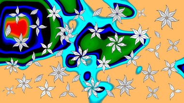 Botanik çizim kalıbı. Suluboya etkisi. Raster deseni. Organik elementler.