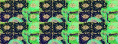 Klasik Raster altın desenini çiz. Klasik klasik klasik arka plan. Yeşil renkler ve altın elementler üzerine çizim. Raster illüstrasyonu. Geleneksel oryantasyon süsü.