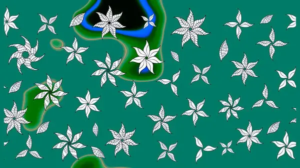 Çiçekli el çizimi çizimi deseni. Modern gösterişli mavi raster arka plan duvar kağıdı çizimi klasik çizgili iz sürme desenli çiçekler, çiçekli süsler.