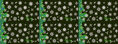 Raster illüstrasyonundaki çiçek desenli çizim. Gri renklerde. Güzel kumaş deseni. Raster illüstrasyonu.