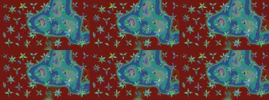 Raster çiçek izi. Klasik taslak çizimi. Çiçek kırmızısı çizim deseni.