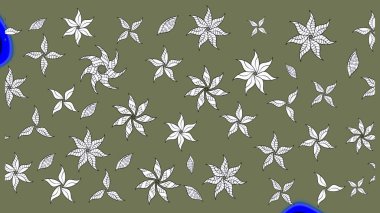 Hediye ambalaj kağıdı, tebrik kartları, posterler ve pankart tasarımı. Yeşil renkli çiçekler. Raster düz çiçek çizim deseni.