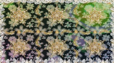 Şam, tasarım için kusursuz desen. Gri renklerde, altın elementli, pürüzsüz desen.