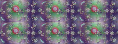 Sevimli çiçek desenli küçük çiçek. Raster resim. Sorunsuz.