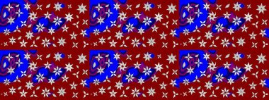 Raster illüstrasyonundaki çiçek desenli çizim. Suluboya tarzında kırmızı renkte çiçekler.