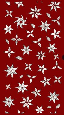 Kırmızı renkli şirin çiçek deseni. Raster Modaya uygun kumaş deseni. Renkli Bahar Teması eskiz kalıbı. Düz Çiçek Elementleri Tasarımı.