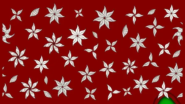 Raster illüstrasyonu. Kırmızı renkte karalamalı çiçek deseni çiz.