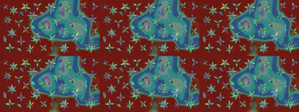 Raster çiçek izi. Klasik taslak çizimi. Çiçek kırmızısı çizim deseni.