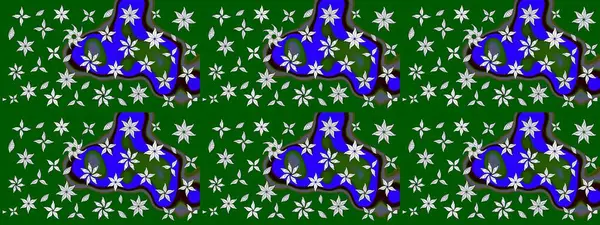 Kabile sanatı boho baskısı, klasik çiçek arkaplanı. Arkaplan dokusu, duvar kağıdı, yeşil renkli çiçek teması. Soyut etnik raster çizim kalıbı.