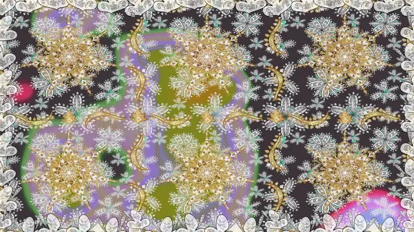 Arkaplan, kumaş, altın duvar kağıdı. Gri renkli ve altın elementli altın desenli. Düz elle çizilmiş klasik koleksiyon. Raster altın pürüzsüz desen.