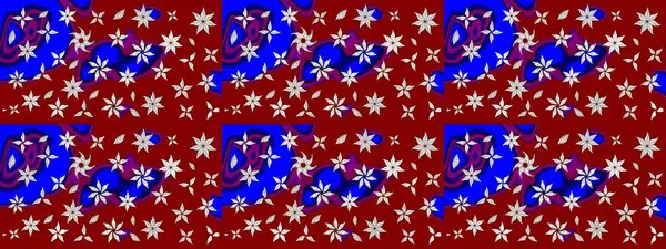 Raster illüstrasyonundaki çiçek desenli çizim. Suluboya tarzında kırmızı renkte çiçekler.