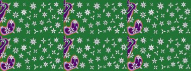 Renkli Bahar Teması eskiz kalıbı. Raster. Düz Çiçek Elementleri Tasarımı.