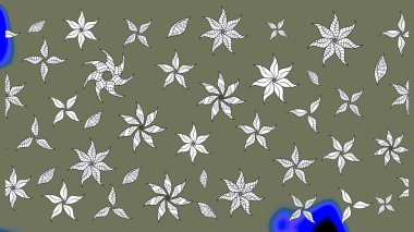 Kabile sanatı boho baskısı, klasik çiçek arkaplanı. Arkaplan dokusu, duvar kağıdı, yeşil renkli çiçek teması. Soyut etnik raster çizim kalıbı.