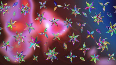 Şirin karalamalı çiçek desenli çizim. Eskiz tarzı kahverengi renklerde. Raster illüstrasyonu. El yapımı çiçek ve bitki koleksiyonu. Raster illüstrasyonu.