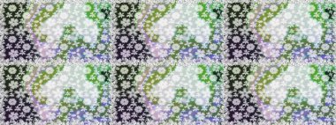 Raster illüstrasyonu. Gri renkli çiçekler. Tropik, dikişsiz çiçek deseni..