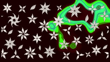 Karalama çiçeği. Güzel kumaş deseni. Renkli Bahar Teması eskiz kalıbı. Zentangle soyut çiçekleri. Raster illüstrasyonu. Düz Çiçek Elementleri Tasarımı.