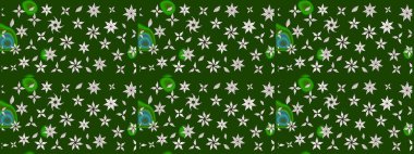 Suluboya elle çizilmiş çiçek desenli eskiz deseni. Parlak renkli fantezi çiçekleri, yapraklar, yeşil renkli tomurcuklar.