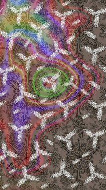 Kahverengi renkli çiçekler. Çiçek desenli eskiz. Düz Çiçek Elementleri Tasarım Raster illüstrasyonu. Renkli Bahar Teması çizim şablonu.