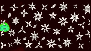 Siyah renklerde. Güzel kumaş deseni. Raster illüstrasyonu. Raster illüstrasyonunda çiçek deseni çizimi.