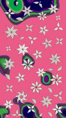 Zarif, parlak ve pembe çiçek desenli bir tasarım. Sabıka baskıları, bebek kıyafetleri, duvar kâğıtları, paket kutuları vb..