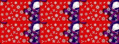 Raster Güzel kumaş deseni. Raster suluboya deseni, narin çiçekler, kırmızı çiçekler, tebrik kartı şablonu..