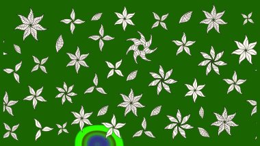 Nazikçe, güzel çiçek arkaplanı. Çiçekli karalama şeklinde Raster çiçek deseni. Yeşil renkte çiçekler.