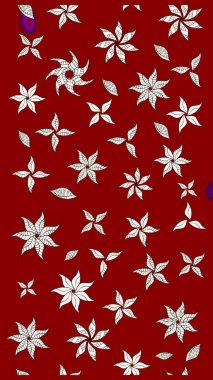 Suluboya çiçekli çiçek deseni. Raster illüstrasyonu. Kırmızı renkte güzel tekstil.