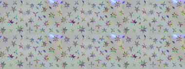 Suluboya tarzında gri renkli çiçekler. Çiçek izi. Suluboya çizim deseni.