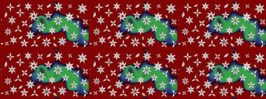 Kırmızı renkte çiçekler. Sevimli çiçek raster deseni. Düz Çiçek Elementleri Tasarımı. Renkli Yaz Teması çizim şablonu.