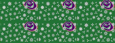 Raster illüstrasyonu. Çizim çiçek deseni duvar kâğıdı olarak kullanılabilir. Yeşil renkte çiçekler.