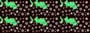 Raster illüstrasyonu. Nazik, yaz çiçekleri siyah renklerde. Raster çiçek desenli ve çiçekli..