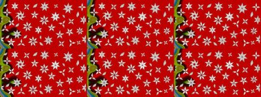 El çizimi. Güzel kumaş deseni. Raster illüstrasyonu. Çiçekler, dallar, otlar ve çiçekler.