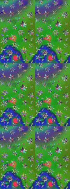 Raster illüstrasyonu. Tomurcukları çiçek olan sevimli bir çiçek deseni. Raster. Eski usul. Eskiz geçmişi. Kumaş, tekstil ve duvar kağıdı baskısı için..