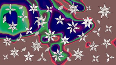 Nazik, sevimli çiçek arkaplanı. Kahverengi renkli çiçekler. Raster çiçek desenli ve çiçekli..