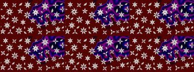 Kırmızı renkte bitkilerden oluşan parlak çiçekli çizim deseni.