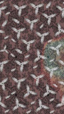 Eskiz Vintage Çiçek Deseni. Raster Kalça dokusu deseni.