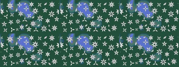 Yeşil renkte çiçek çizimi. Çiçek deseni. Raster illüstrasyonu. Şatafatlı bahar bahçesi dokusu. Yeşil renkte çiçekler.