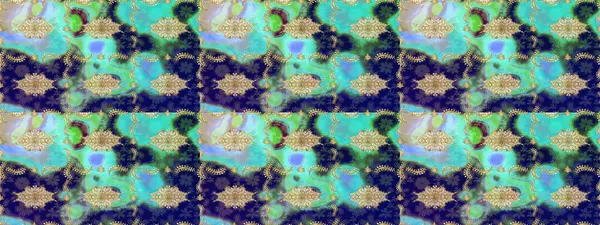 Doğu tarzında klasik tasarım öğesi. Çiçek süslemeli Raster eskiz deseni. Geleneksel Arap dekoru mavi renklerde. Süslü dantel iz sürücü. Duvar kağıdı için altın süslü illüstrasyon.